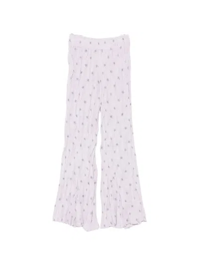 Gongdid Design Wavy Floral-print Trousers In Pink