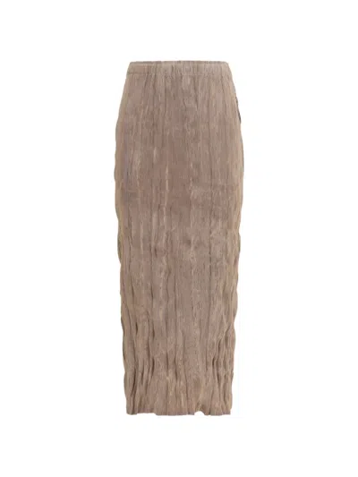 Gongdid Design Wavy Midi Skirt In Neutral