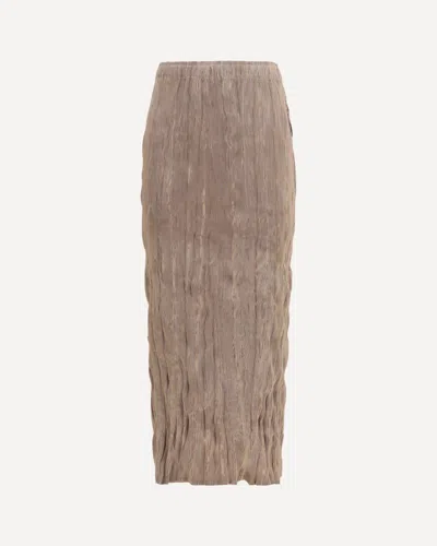 Gongdid Design Wavy Midi Skirt In Sand