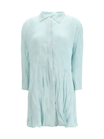 Gongdid Design Wavy Shirt Dress In Green