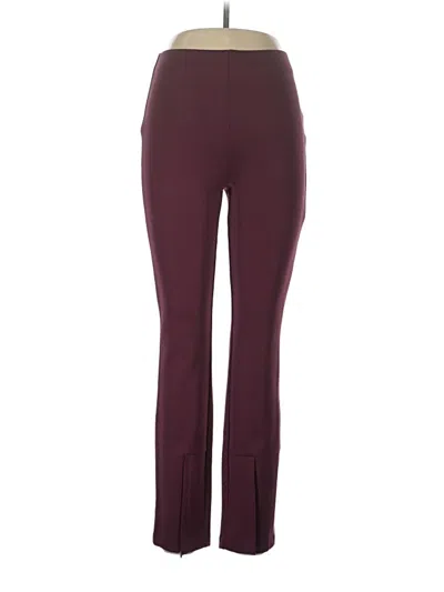 Pre-owned Good American Active Pants In Burgundy