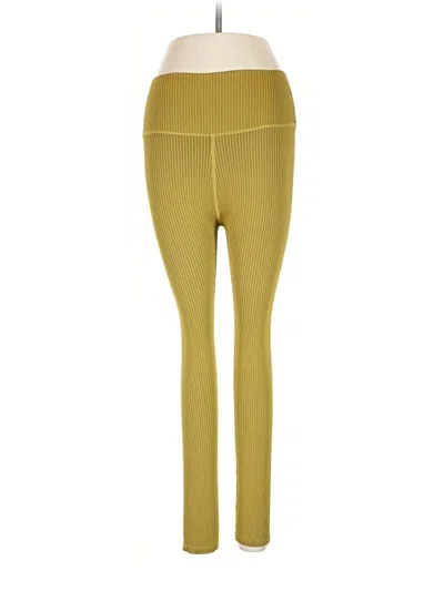 Pre-owned Good American Active Pants In Yellow