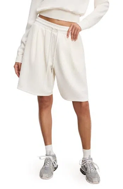Good American Air Soft Scuba Knit Shorts In White