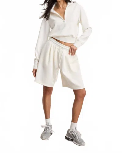 Good American Air Soft Scuba Shorts In Cloud White In Multi