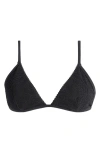 Good American Good Black Good Always Fits Textured Bikini Top In Black001