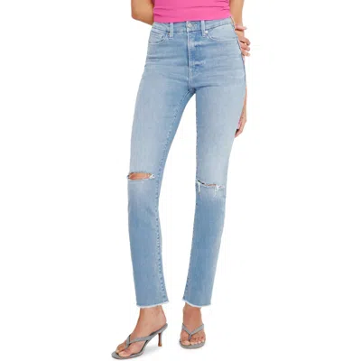 Good American Always Fit Good Classic Ripped Skinny Jeans In Indigo664