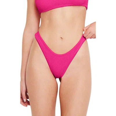 Good American Always Fits Boomerang Bikini Bottoms In Pink Glow
