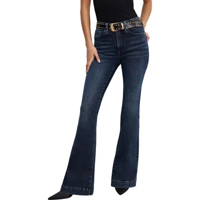 Good American Always Fits Good Distressed Flare Jeans In Indigo744