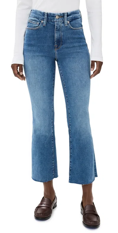 GOOD AMERICAN ALWAYS FITS GOOD LEGS CROP MINI JEANS INDIGO696