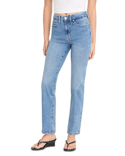 Good American Always Fits Good Legs High Rise Straight Jeans In Indigo316 In Blue