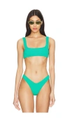 Good American Always Fits Khloe Bikini Top In Jade Green001