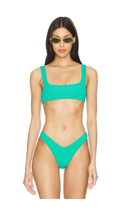 Good American Always Fits Khloe Bikini Top In Jade Green001