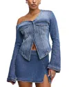 GOOD AMERICAN ASYMMETRIC DENIM SHIRT