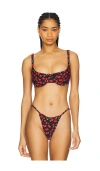 Good American Balconette Bikini Top In Black Cherry