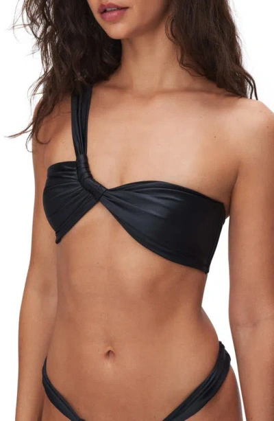 Good American Bali One-shoulder Bikini Top In Black001