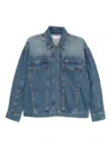 Good American Barrel-sleeve Denim Jacket In Blue