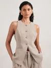 Good American Beige Luxe Vest In Neutral
