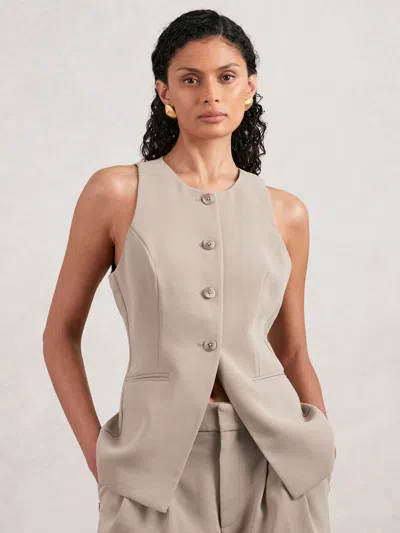 Good American Beige Luxe Vest In Neutral