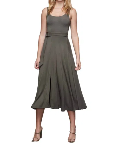 Good American Belted Swing Tank Dress In Sage In Gray