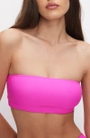 Good American Better Band Bikini Top In Pink Glow002