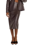 Good American Better Than Faux Leather Midi Pencil Skirt In Bark003
