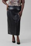 Good American Better Than Leather Midi Pencil Skirt - Plus In Black In Blue