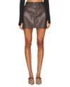 Good American Vegan Leather Skirt In Bark003 In Multi
