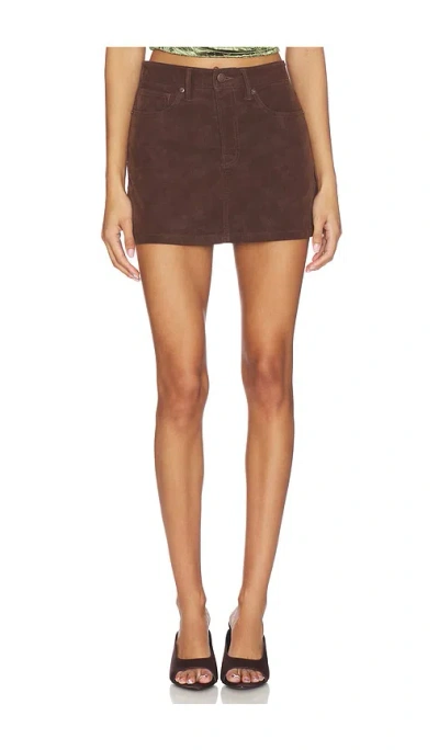 Good American Better Than Suede Good 90's Mini Skirt In Brown
