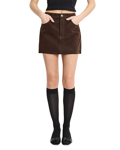Good American Better Than Suede Good 90s Faux Suede Mini Skirt In Brown