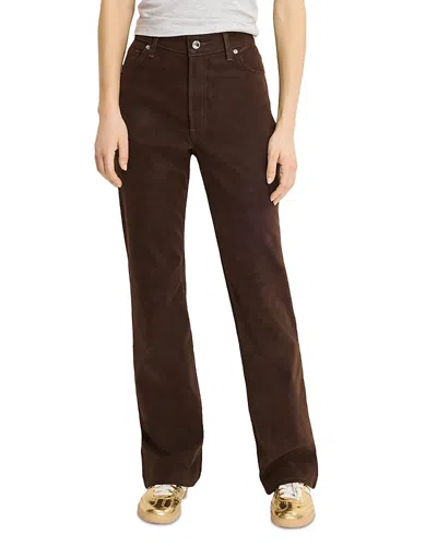 Good American Better Than Suede Good True Straight Faux Suede Pants In Brown