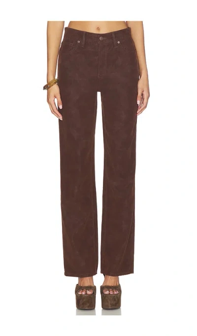 Good American Better Than Suede Good True Straight Pants In Brown