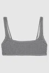 Good American Black  Gingham Bikini Top In Black
