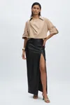 GOOD AMERICAN GOOD AMERICAN BLACK GOOD AMERICAN FAUX-LEATHER MAXI SKIRT