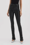 GOOD AMERICAN GOOD AMERICAN BLACK GOOD AMERICAN FAUX LEATHER SLIM BOOTCUT TROUSERS