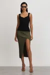 Good American Good Black Good Ribbed Midi Skirt In Black