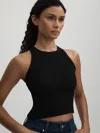 Good American Black  Ribbed Vest