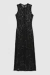 Good American Sequin Fishnet Cover-up Maxi Dress In Black