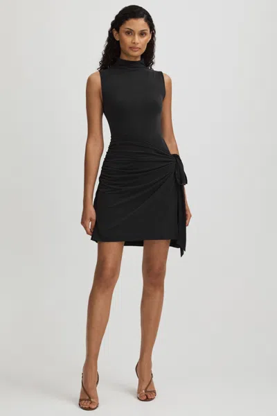 Good American Women's Black Wrap Mini Dress