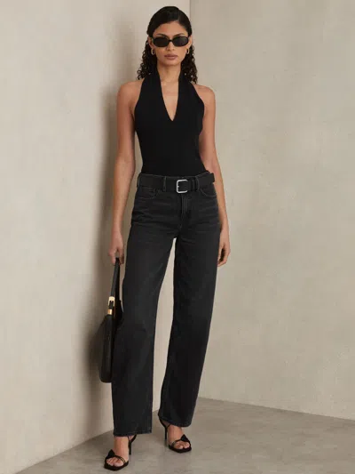 Good American Black Relaxed Barrel Jeans