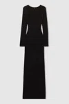 Good American Virgo Long Sleeve Rib Sweater Dress In Black