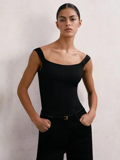 Good American Black Scuba Corset Bodysuit