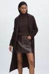 Good American Vegan Leather Skirt In Bark003 In Black/brown