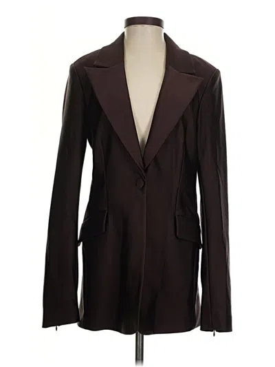 Pre-owned Good American Blazer Jacket In Burgundy
