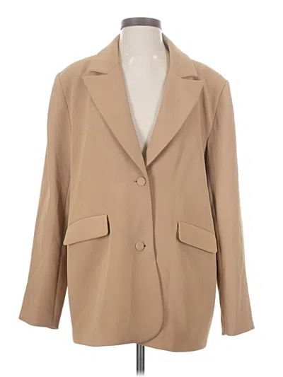 Pre-owned Good American Blazer Jacket In Tan