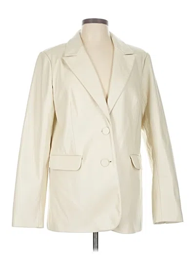 Pre-owned Good American Blazer Jacket In White