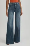 Good American Blue  High Rise Distressed Palazzo Jeans In Blue