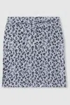 Good American Good Blue Print Good Always Fits Textured Leopard Print Mini Skirt In Blue Print