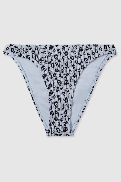 Good American Good Blue Print Good Textured Leopard Print Bikini Bottoms