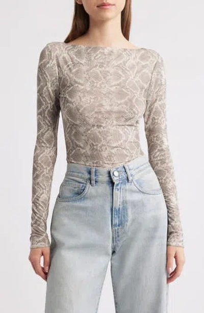 GOOD AMERICAN GOOD AMERICAN BOAT NECK MESH BODYSUIT