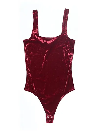 Pre-owned Good American Bodysuit In Burgundy